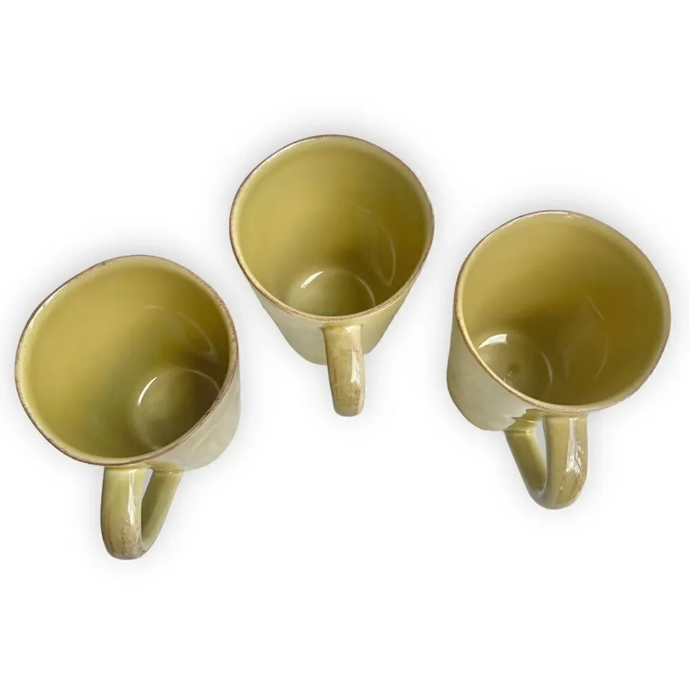 Crate&Barrel Marin Green Coffee Cup Mug Set of 3